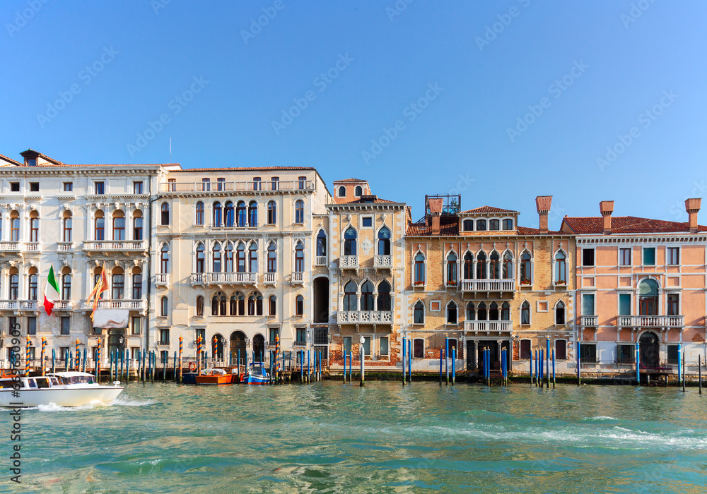 traitional Venice houses over water of canal, Italy