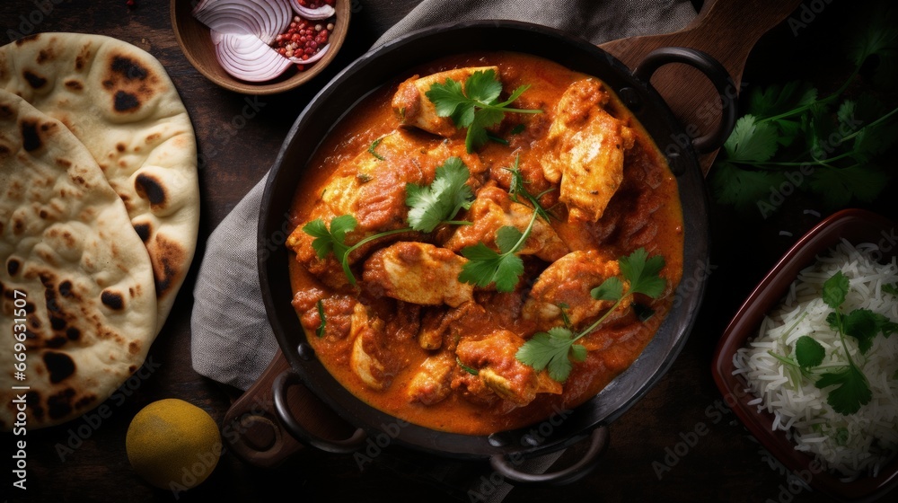 chicken curry serve with naan or plain basmati rice chicken curry serve with naan or plain basmati rice