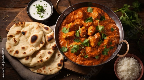chicken curry serve with naan or plain basmati rice