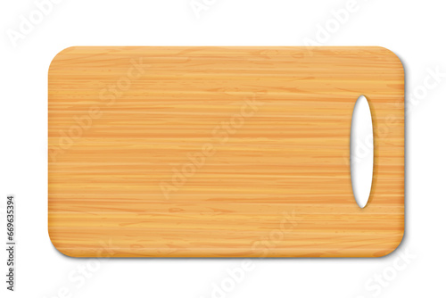 New rectangular wooden cutting board, top view, isolated on white background. Trays or plate of rectangular shapes, natural, eco-friendly kitchen utensils, realistic 3d vector illustration.