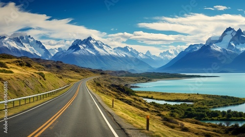 Patagonia road and landscape.