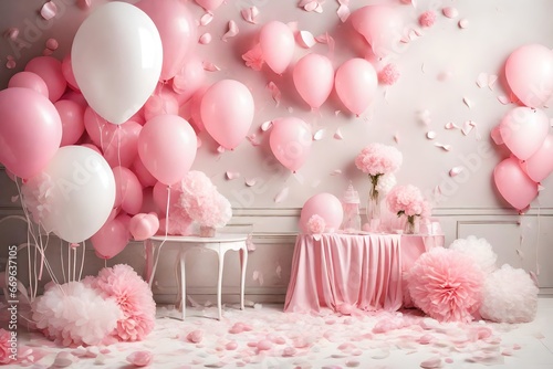 pink decoration of birthday