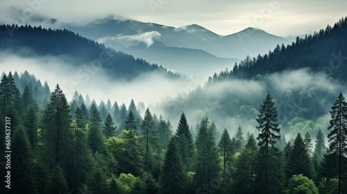 Scenic view of fog over trees in the forest