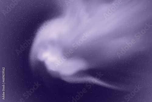 Monochrome cold blue space backdrop. Northern lights, aurora borealis