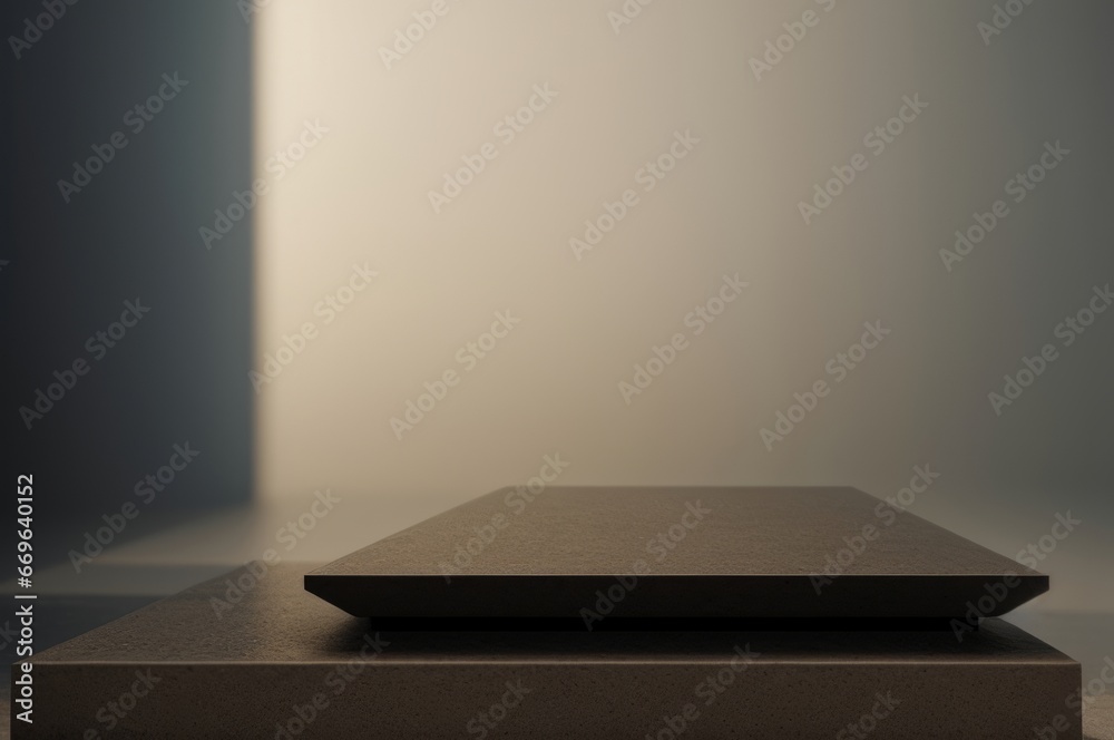 Abstract minimal geometry concept. Studio podium platform theme. AI Generated