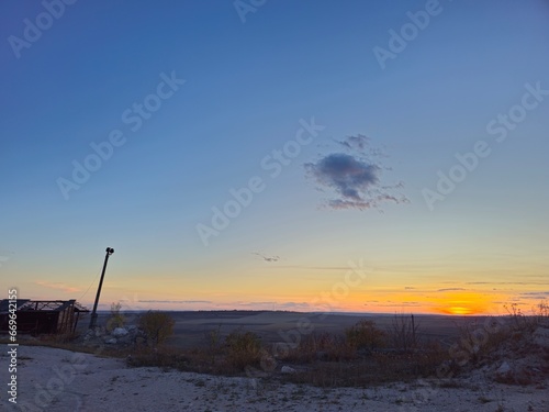 A landscape with snow and trees
