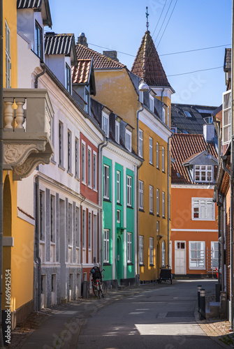 Canvastavla Beautiful Old Houses in Aalborg, Denmark