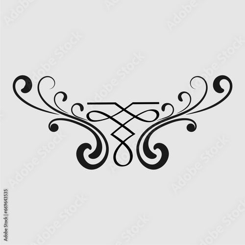 Collection of calligraphy design elements and page decoration. Vector