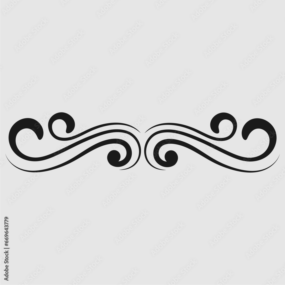 Collection of calligraphy design elements and page decoration. Vector