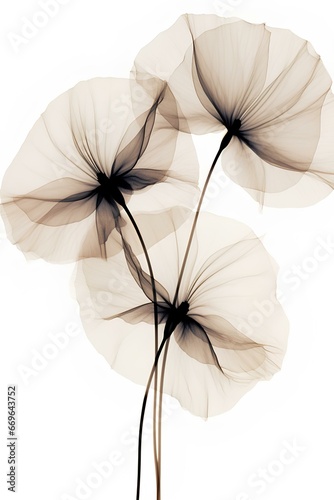 small beauty ethereal dark botany x-ray. natural artwork featuring organic minimalist elements. sense of balance and harmony. simplest form. generative AI 