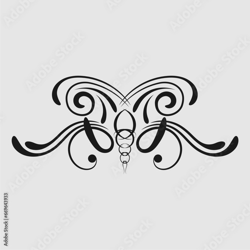 Collection of calligraphy design elements and page decoration. Vector
