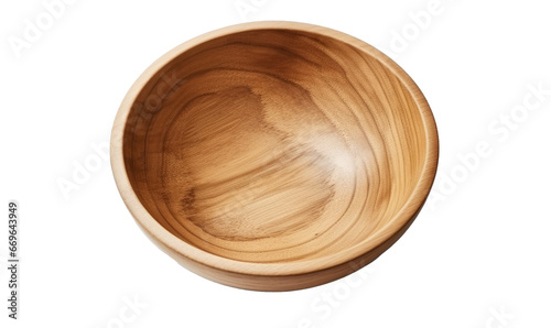 wooden bowl isolated on white or transparent background