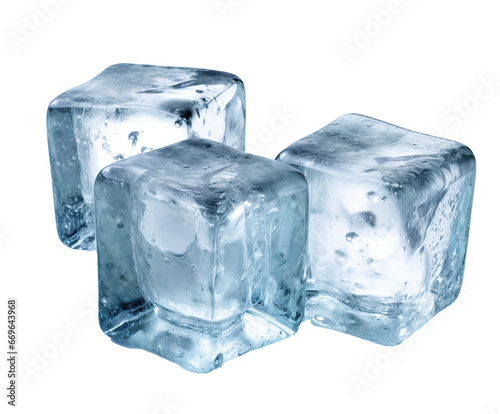 ice cubes isolated on white or transparent background
