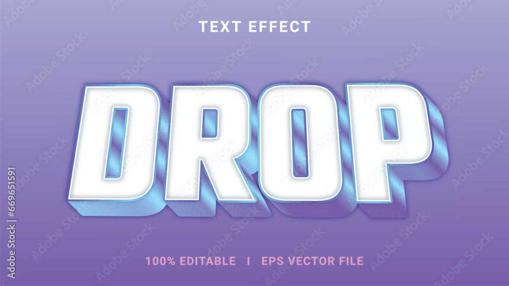Modern editable drop text effect 3d text effect