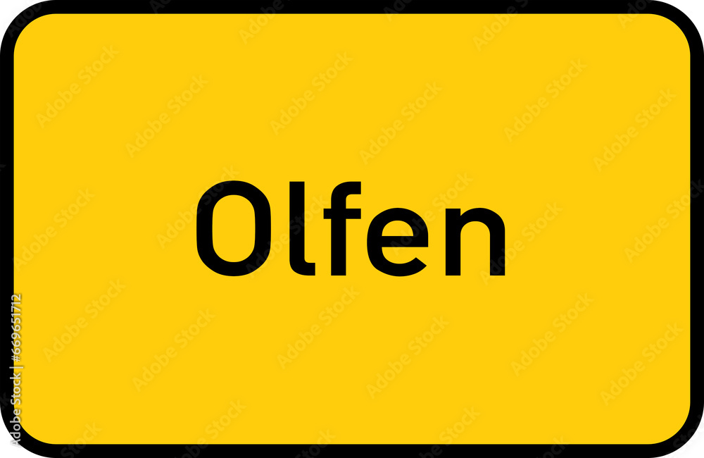 City sign of Olfen - Ortsschild von Olfen City sign of Olfen - Ortsschild von Olfen