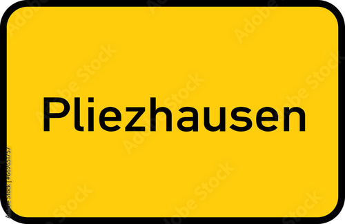 City sign of Pliezhausen - Ortsschild von Pliezhausen