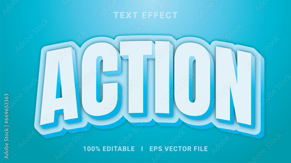 Modern editable action text effect 3d text effect