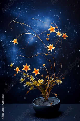 Decorative  graceful twigs with small flowers © Lena Lir