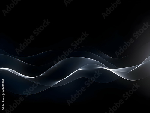 Dark abstract curve and wavy background with gradient and color, Glowing waves in a dark background, Curvy wallpaper design