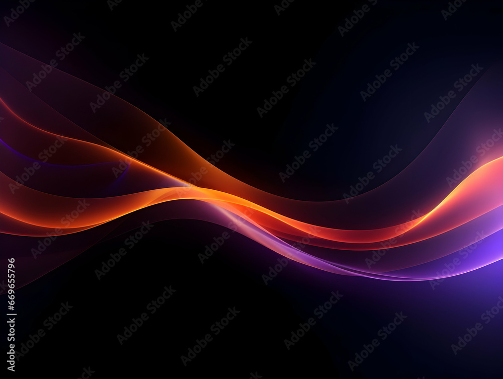 Obraz premium Dark abstract curve and wavy background with gradient and color, Glowing waves in a dark background, Curvy wallpaper design