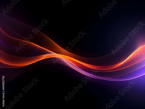Dark abstract curve and wavy background with gradient and color, Glowing waves in a dark background, Curvy wallpaper design photo