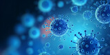 Microscopic virus structure images laboratory setting background, Viruses and bacteria abstract background.  Generative AI