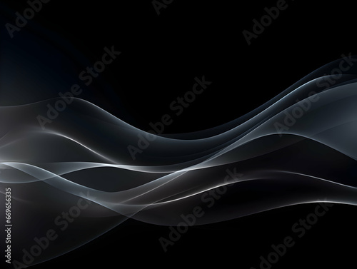 Dark abstract curve and wavy background with gradient and color, Glowing waves in a dark background, Curvy wallpaper design