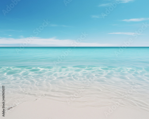 A pristine beach with crystal-clear water