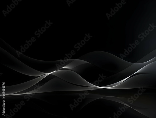 Dark abstract curve and wavy background with gradient and color, Glowing waves in a dark background, Curvy wallpaper design