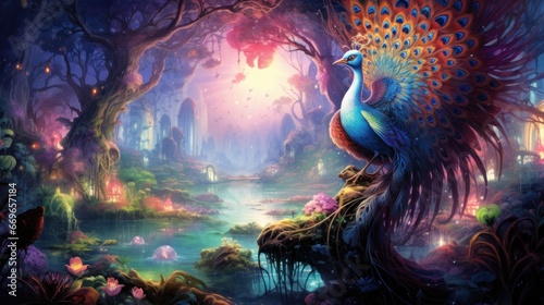 Mythical Forest Fantasy Luminous Creatures   Enchanted Flora