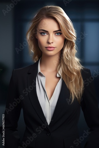 Serious Business Woman in a Suit