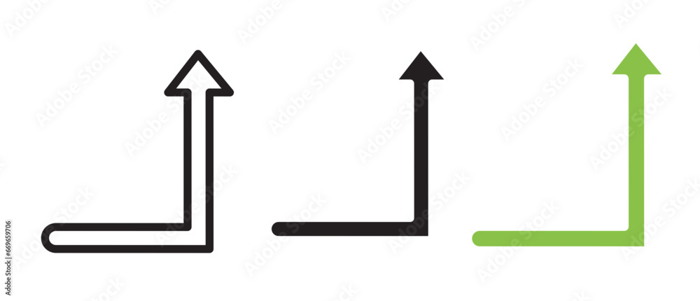 Turn up arrow icon vector illustration Turn up arrow icon vector illustration