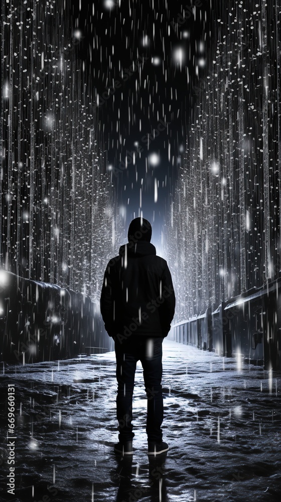 A Creative Manipulation of Beautiful Illustration During Rain