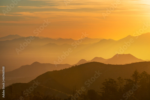 Mountains on sunset