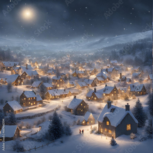 Magic in the Snowy Village © mercenario