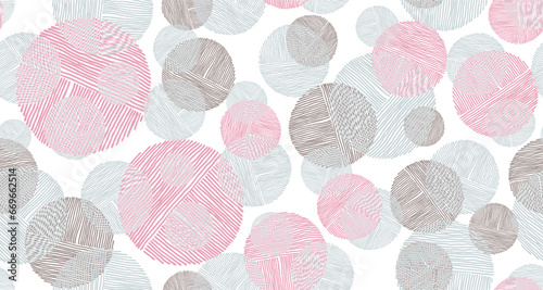 Scribble circle shapes of lines seamless pattern graphic design