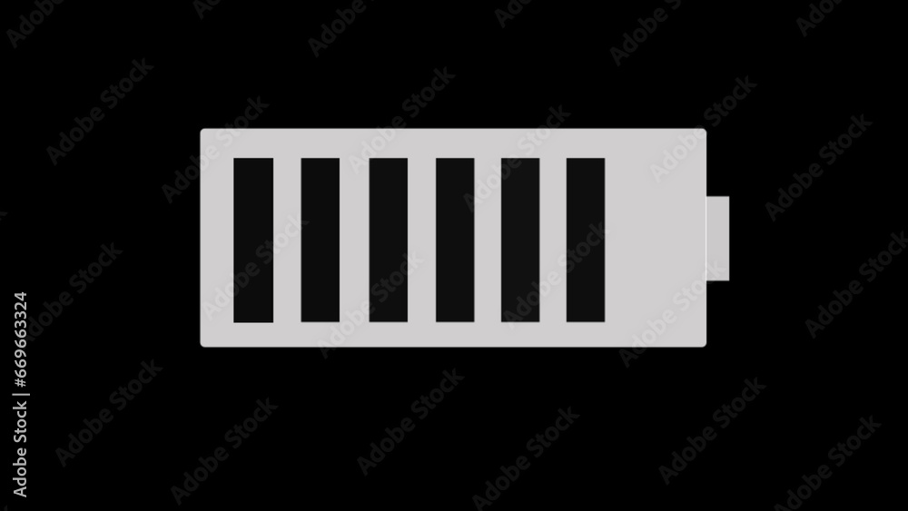 Battery charge on black background. Graphic Animation of Floating Battery on the digital grid are being fully charged. Battery charge on black background. Graphic Animation of Floating Battery on the digital grid are being fully charged.