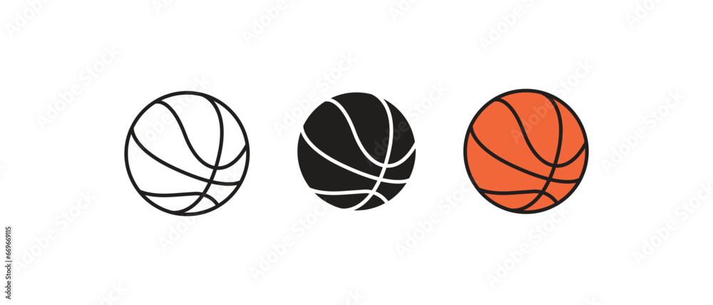 basketball ball vector, Basketball black, line and colorful vector illustration