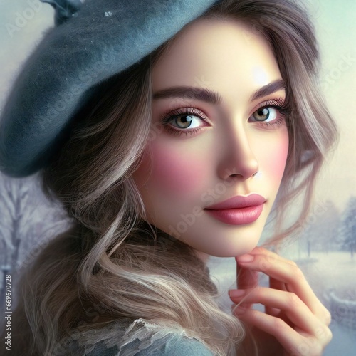 Generative AI Beautiful Woman Portrait