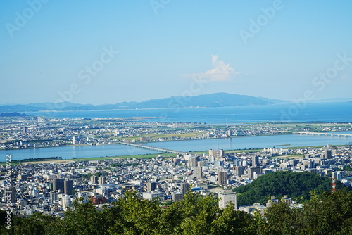 City view of Tokushima from Mt. Bizan in Tokushima, Japan - 日本 徳島 眉山からの街並み photo