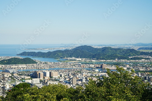 City view of Tokushima from Mt. Bizan in Tokushima, Japan - 日本 徳島 眉山からの街並み