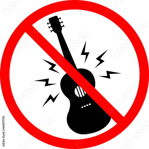 vector illustration of ban guitar on transparent background