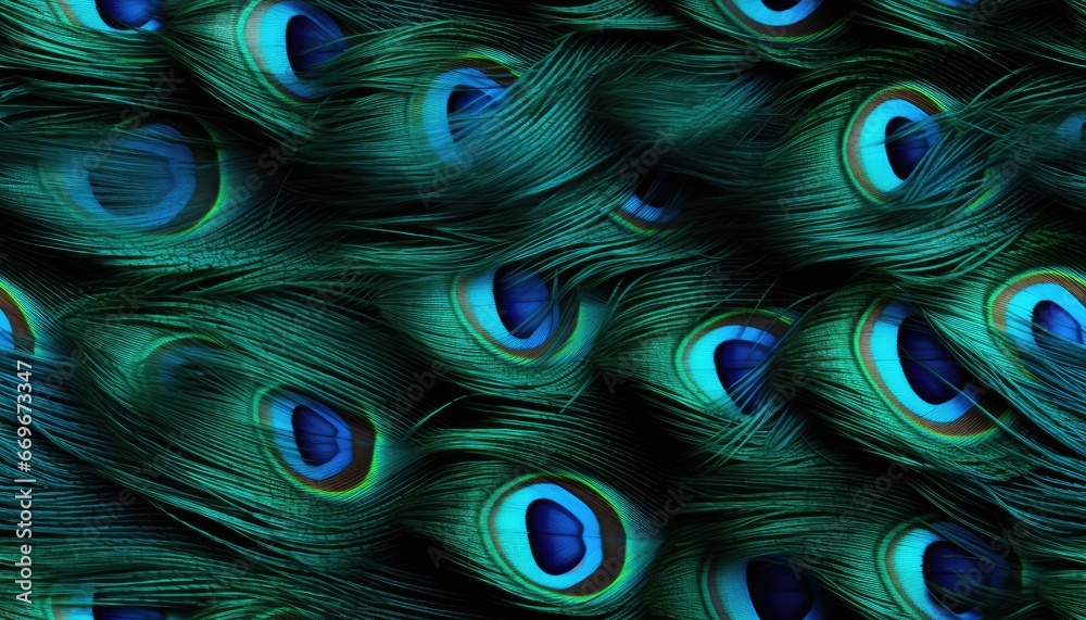 Obraz premium peacock feather seamless background 