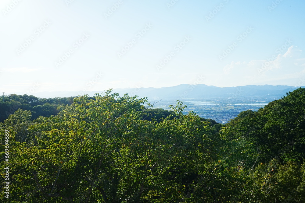 City view of Tokushima from Mt. Bizan in Tokushima, Japan - 日本 徳島 眉山からの街並み