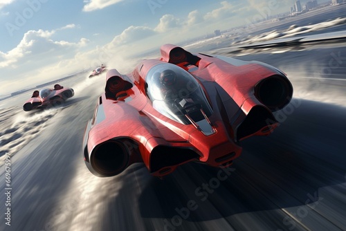 a high-speed race towards the future. Generative AI © Maelle