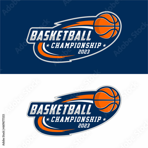 Basketball sport logo design vector illustration