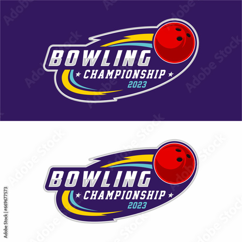 Bowling sport logo design vector illustration
