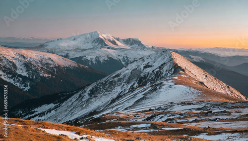 Mountain's Stunning Scenery with Snow