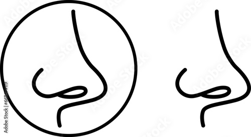 Vector nose icon isolated on a white background. The illustration is flat and will work well both online and in print.