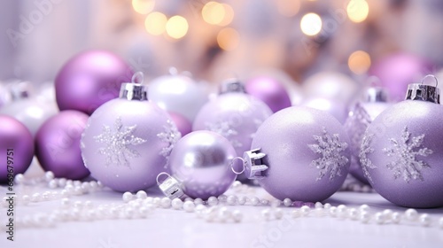  Border of Silver and Purple Christmas Ornaments with Lavender Theme photo